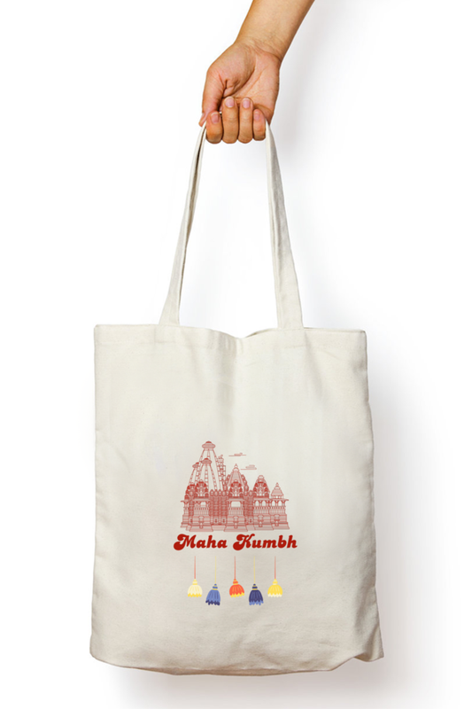 Unisex Zipper Tote Bag - Mahakumbh Collection 2025