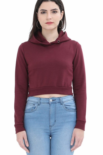 Women's Crop Hoodie - Festive Santa Vibes in Trendy Colors