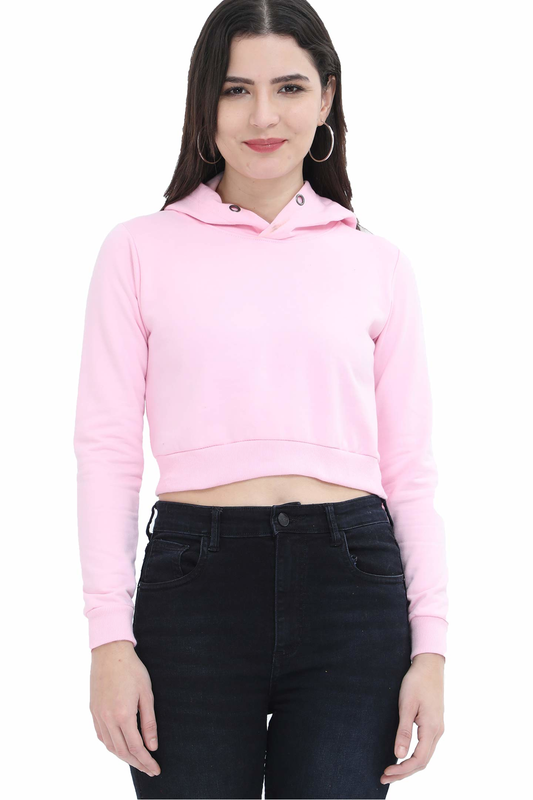 Women's Crop Hoodie - Festive Santa Vibes in Trendy Colors