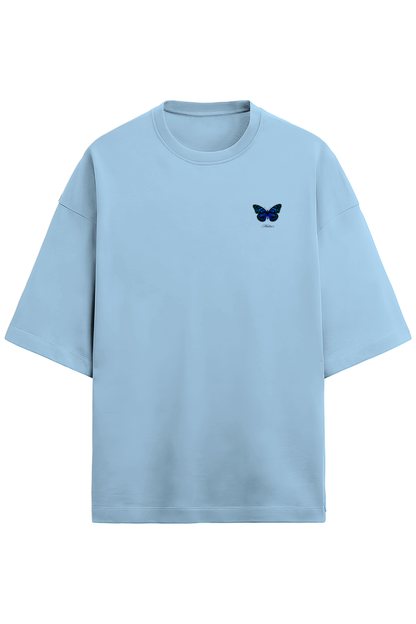 Women's Terry Oversized T-Shirt - Butterfly Bliss in Soft Hues