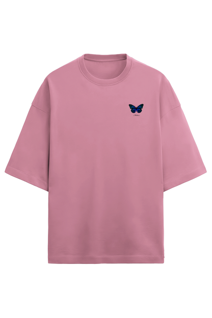 Women's Terry Oversized T-Shirt - Butterfly Bliss in Soft Hues