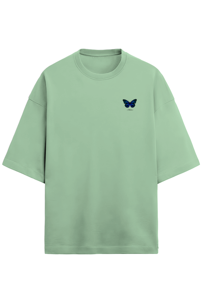 Women's Terry Oversized T-Shirt - Butterfly Bliss in Soft Hues